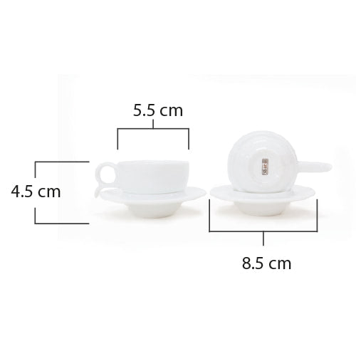 CUP 551 Tea Cup and Saucer(30ml)  白釉有耳杯(小) 
